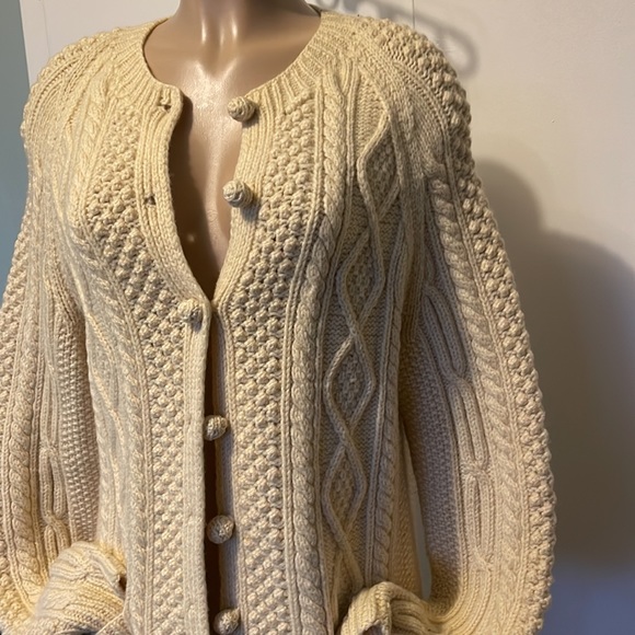 JOSEPH  F. HERON Hand Knitted 💯 % Wool   Womens SWEATER made in IRELAND - Picture 1 of 16